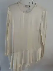 zimmermann Asymmetrical blouse cream flounce frill long sleeve size 2