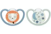 NUK: Space Night Silicone Soother - 6-18mths Blue (2 Pack)