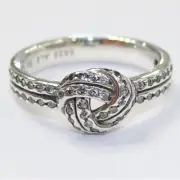 New Authentic Pandora Ring Sparkling Love Knot Multiple SZ 190997CZ W Hinged Box