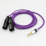 8 Cores Silver Plated 4.4mm Balanced Male to Dual 2x3pin XLR Audio Adapter Cable