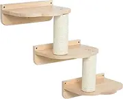 PETOMG Cat Scratching Post, Medium Cat Wall Steppers(Z Style), Cat Wall Mounted Furniture | Rubber Wood