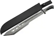 Supplies 25" Silver Macho Outdoor Machete with Sheath, Gray