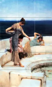 Art Alma Tadema Silver Favourites Ceramic Mural Backsplash Bath Tile #2229