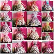Tulle with Swiss Polka Dots Sheer Organza Favor Drawstring Bags - 12 PCS - Sizes