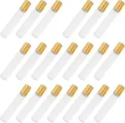 Healeved 20Pcs Glass Roller Ball Bottles Portable Essential Oil and Perfume Containers for Travel and DIY Includes Caps for Stylish Organization