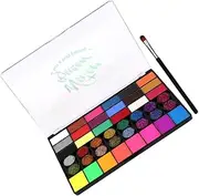 1Set Color Water Soluble Face Paint Set for Festival Face Painting Kit with Brush Easy to Use and Quick Drying for and Creative Makeup