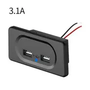 Dual USB Charger Socket 3.1A 12V 24V Power Adapter Outlet Motorcycle Car Truck