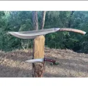 Custom Handmade Carbon Steel Blade Long Handed Machete Sword | Hunting Sword