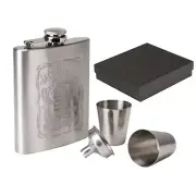 Stainless Steel 7OZ Hip Flask Bottle w/ Funnel&2 Cups For Wine Liqueur Alcohol