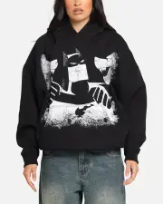 [AMERICAN THRIFT] American Thrift X Dc Batman The Animated Premium Hoodie Black - Size L L Black
