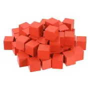 100Pcs Wood Blocks for Crafts, 1" Unfinished Wooden Cube Wood Block, Orange