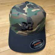 DC Shoes YOUTH Camo Black Retro FlexFit Flex Stretch Fitted Hat Cap Skate Kids