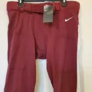 NWT NIKE Team Vapor NFL Pro Football Pants Maroon and White Men's Size XL