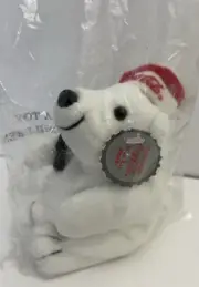Coca Cola Collectible Bean Bag Plush 6" Stuffed Animal NWT inside Bag w/ Hat Toy