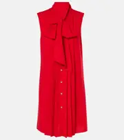 [Carolina Herrera] Carolina Herrera Tie-neck pleated minidress AU 12 red