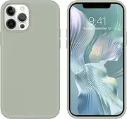 GUAGUA Case for iPhone 12 Pro Max, Liquid Silicone Gel Rubber iPhone 12 Pro Max Case, Full Body Slim Soft Microfiber Lining Cushion Shockproof Protective Cover 6.7 inch, Green