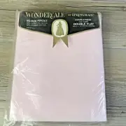 WONDERCALE SPRINGMAID Double Full Flat Pink Sheet 81" x 104" No-Iron Percale NOS