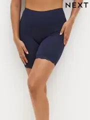 Navy Blue/White Cotton Blend Anti-Chafe Shorts 2 Pack (C34876) | $41