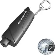Window Breaker Seatbelt Cutter 3-in-1 Car Glass Breaker Keychain Emergency Escape Tool for Land and Underwater, Car Safety Hammer Automotive Life Safety Tools Kit (Black)