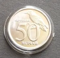 在飛比找Yahoo!奇摩拍賣優惠-M068 印尼1999年神鷹 黑枕黃鸝紀念幣 含透明錢幣保護