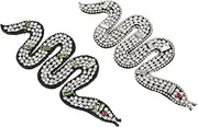 HEALSOPTHY 2Pcs Beaded Snake Applique DIY Clothing Patch Durable and Fade Resistant Decorative Sewing Patches for Clothes Accessories Bags Shoes and Hats