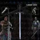 Scottish Claymore Sword Replica | Hand-Forged Carbon Steel with Plaque-Sheath
