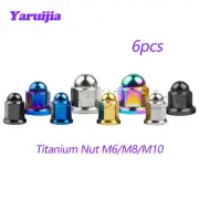 6pcs M6 M8 M10 Titanium Nut Cap Dome Head Hex Nut for Bike Motorcycle Accessory