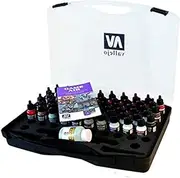Vallejo Game Air Plastic Case 51 Colours, 8 primers, 5 Auxiliary, Airbrush Cleaner - Miniatures