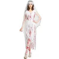 在飛比找momo購物網優惠-【橘魔法】鬼新娘 萬聖節造型裝 含頭網紗+連身洋裝 不含絲襪