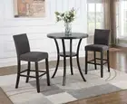 Biony 3-Piece Round Bar Table Set - Espresso