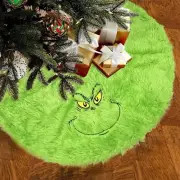Large 48" GRINCH Christmas Tree Skirt Faux Fur Tree Plush Skirt for Xmas Tree