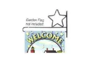 STAR SMALL GARDEN FLAG HANGER RUSTIC GARDEN YARD ART