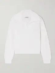 [Brunello Cucinelli] Brunello Cucinelli - Sequined Cotton-blend Polo Sweater - White - large large White