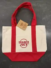 Trader Joe’s Mini Canvas Tote Bag Reusable Limited Edition Red
