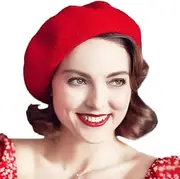 [Yanmucy] French Beret Vintage Beret Hats for Women Solid Color Classic French Beret Hats Winter Warm Cap for Women & Men
