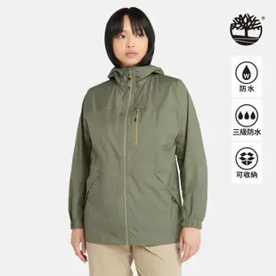 Timberland 女款灰綠色防水可收納運動外套|A5PF6590