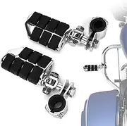 PSLER Motorcycle Universal Highway Pegs Foot Rests, Crash Bar Highway Foot Pegs for Touring Electra Street Glide Road King Sportster, 1"(25mm), 1 1/4" (32mm), 1 1/3" (34mm) Engine Guard(Chrome)