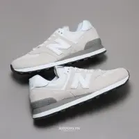 在飛比找蝦皮商城優惠-NEW BALANCE 休閒鞋 574 NB 白灰 男女 麂