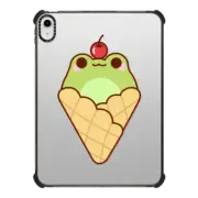iPad 10.9-inch (10th gen) iPad Impact Case Cute Frog Ice Cream Cone with Cherry - Kawaii Animal with Sweet Food & Fruit