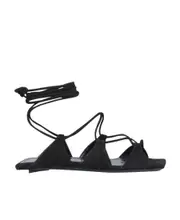 The Attico Renee Crossover Strap Fastened Sandals 37 Black