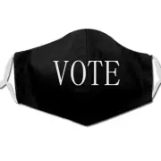 2-Pack VOTE XL Black Two-Ply Milk Silk Mask w PM2.5 Filter: Washable Adjustable