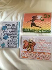 3 Handmade Cards + Envelopes Dr Seuss Butterfly Lead By Example Light USA Made