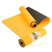 Powertrain TPE Yoga Exercise Mat Home Gym Pilates Fitness 8mm Thick in Orange