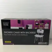 Easy home Shower Chair has removable Back rest, adjustable legs, wide seat. New