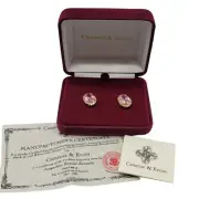 Camrose Kross Jacqueline Kennedy Simulated Kunzite Oval Cluster Earrings COA