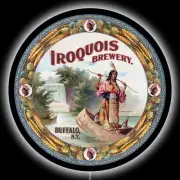 Iroquois Brewery, Buffalo New York LED Hanging Lighted Sign: 36" Diameter Round