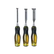 Stanley Wood Chisel Set Tempered High-Chrome Carbon Alloy Steel Blade (3 Piece)