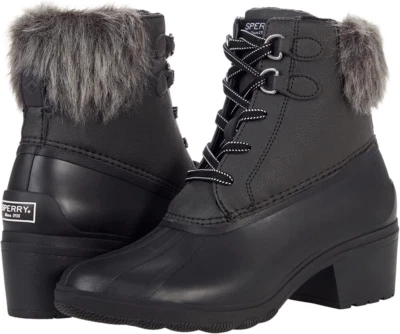 WOMEN'S SPERRY TOP-SIDER *SYREN HEEL BOOT* COLOR~BLACK SIZE 7.5 M