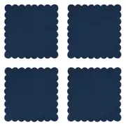 4PK Annabel Trends Napkin Stonewashed Scallop Edge Dining Table Decor 45cm Navy