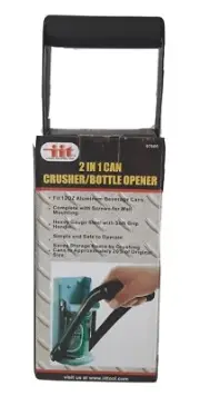 New IIT Steel Can Crusher Can Smasher With Bottle Opener & Mounting Hardware